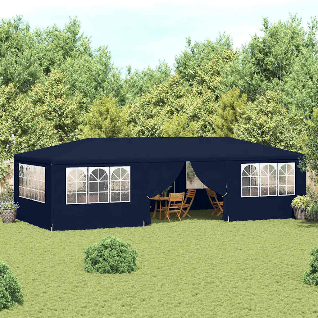Professional Party Tent with Side Walls 4x9 m Blue 90 g/m?