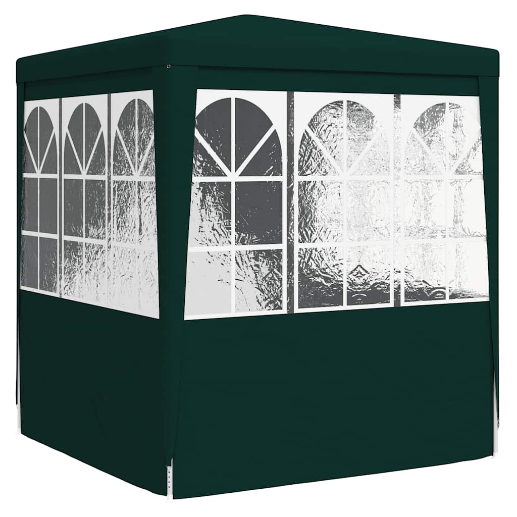 Professional Party Tent with Side Walls 2.5x2.5 m Green 90 g/m²