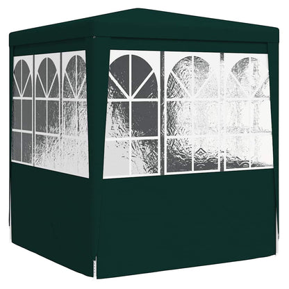 Professional Party Tent with Side Walls 2.5x2.5 m Green 90 g/m²