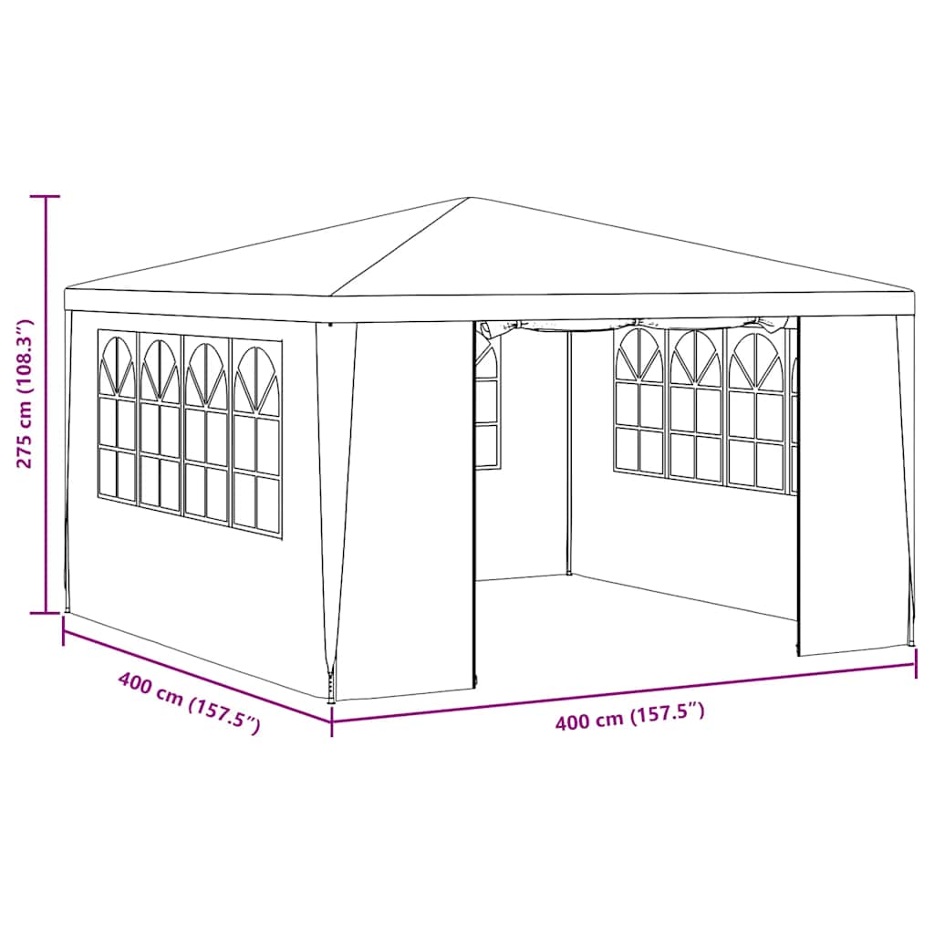 Party Tent | Anthracite | Polyethylene, Steel | 4x4 metres