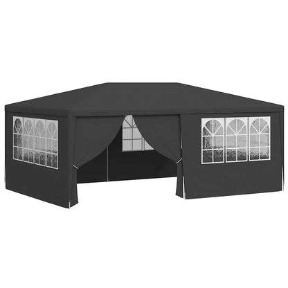 Professional Party Tent with Side Walls 4x6 m Anthracite 90 g/m?