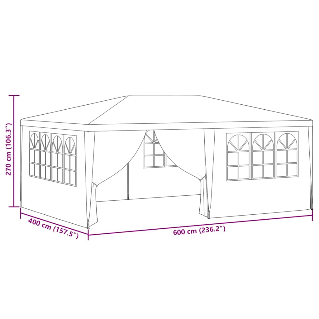 Professional Party Tent with Side Walls 4x6 m Anthracite 90 g/m?