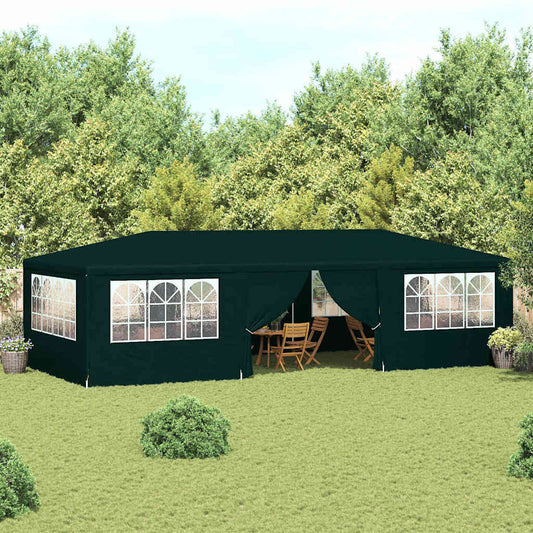Party Tent | Green | Polyethylene | 4x9 meters | UV-resistant materials
