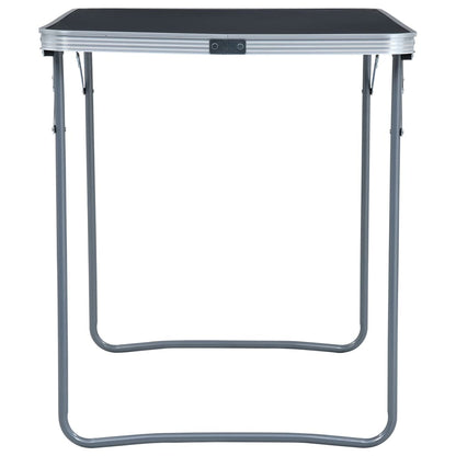 Foldable Camping Table with Metal Frame 80x60 cm Grey