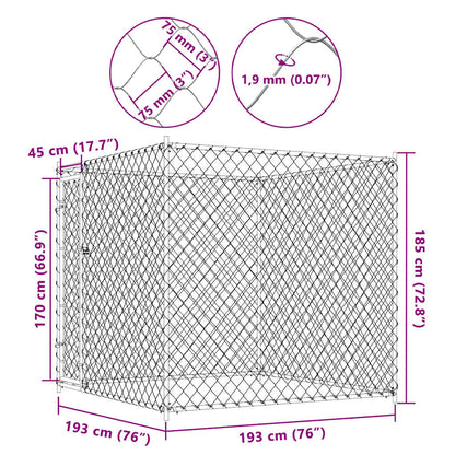 Outdoor Dog Kennel 193x193x185 cm