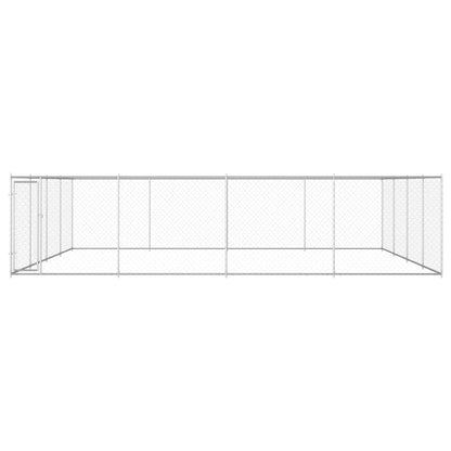 145037 vidaXL Outdoor Dog Kennel Galvanised Steel 760x760x185 cm