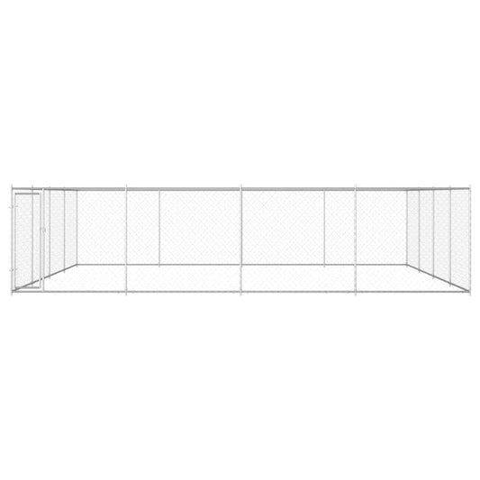 145037 vidaXL Outdoor Dog Kennel Galvanised Steel 760x760x185 cm