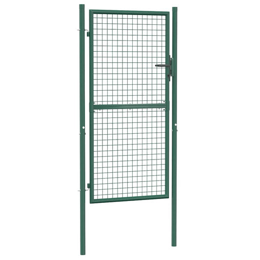Fence Gate Steel 100x175 cm Green
