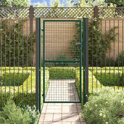 Fence Gate Steel 100x175 cm Green