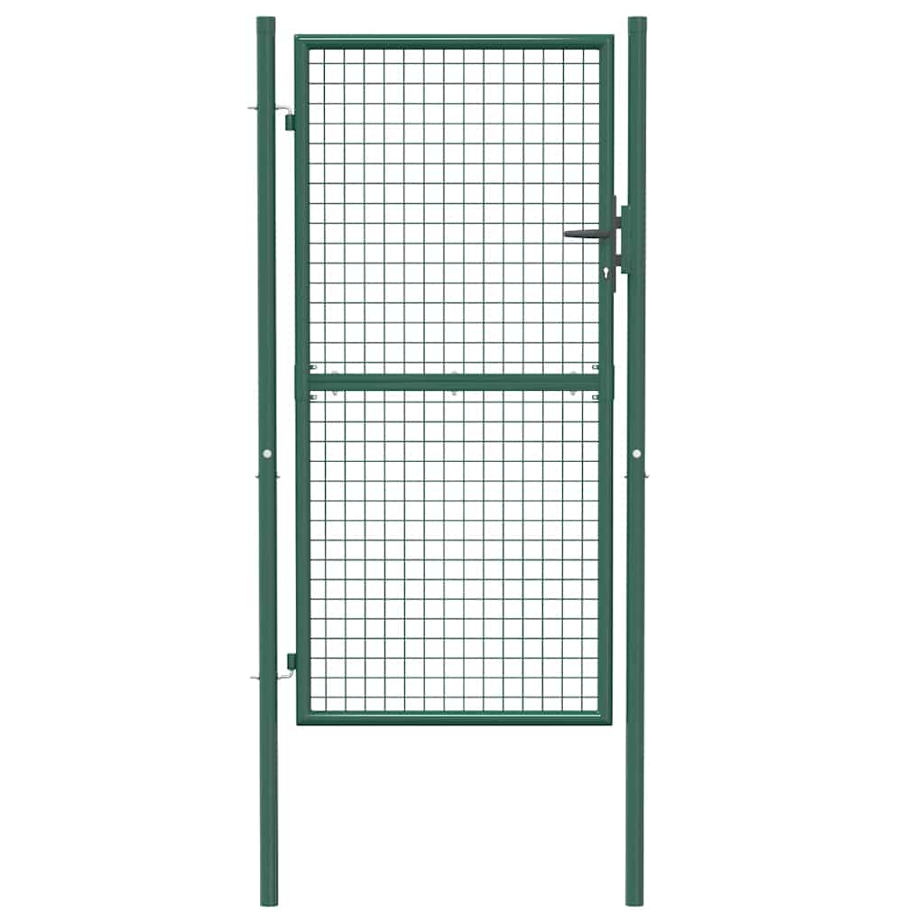 Fence Gate Steel 100x175 cm Green