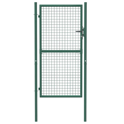 Fence Gate Steel 100x175 cm Green