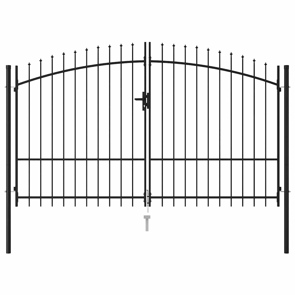 Fence Gate Woerden Double Door with Spike Top 299.5x224.5 cm