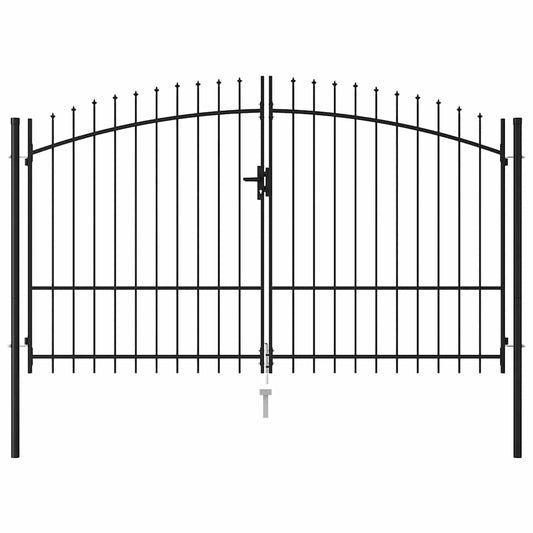 Fence Gate Woerden Double Door with Spike Top 299.5x224.5 cm