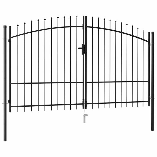 Fence Gate Woerden Double Door with Spike Top 299.5x249.5 cm