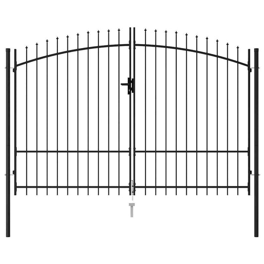 Fence Gate Woerden Double Door with Spike Top 299.5x249.5 cm