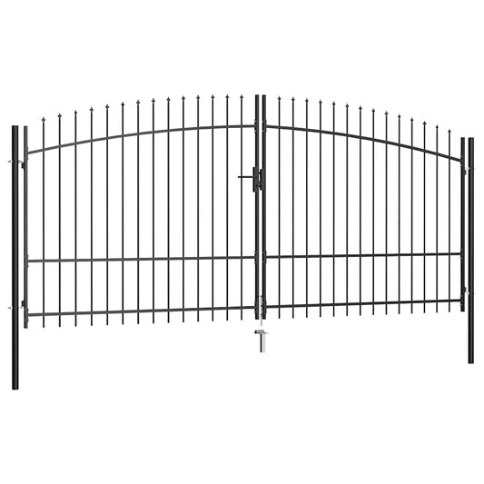 Double Door Fence Gate Woerden with Spear Top 400x224.5 cm