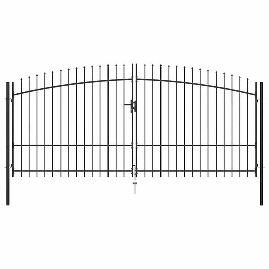 Double Door Fence Gate Woerden with Spear Top 400x224.5 cm