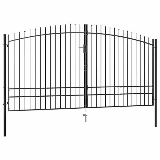 Double Door Fence Gate Woerden with Spear Top 400x249.5 cm