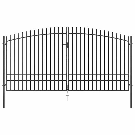 Double Door Fence Gate Woerden with Spear Top 400x249.5 cm