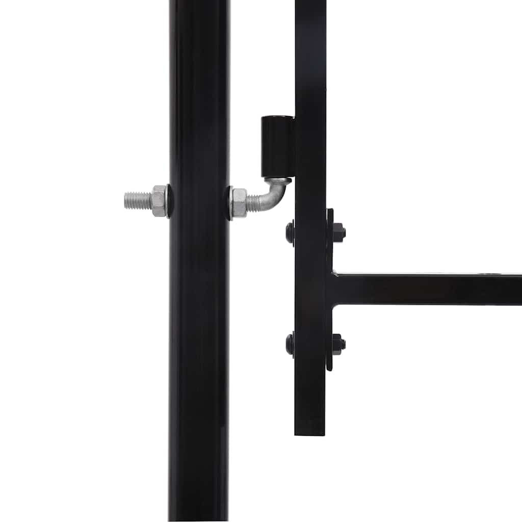 Fence Gate BOXTEL Single Door with Spike Top Steel 1x2 m Black