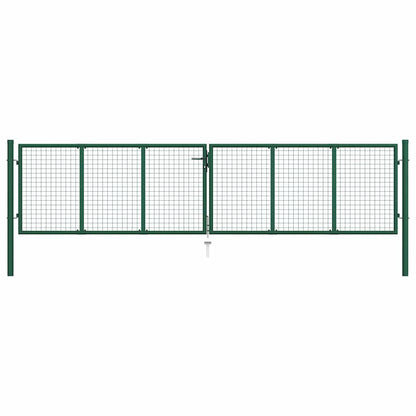 Mesh Garden Gate Steel 400x75 cm Green