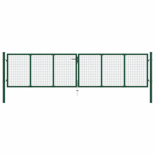 Mesh Garden Gate Steel 400x75 cm Green