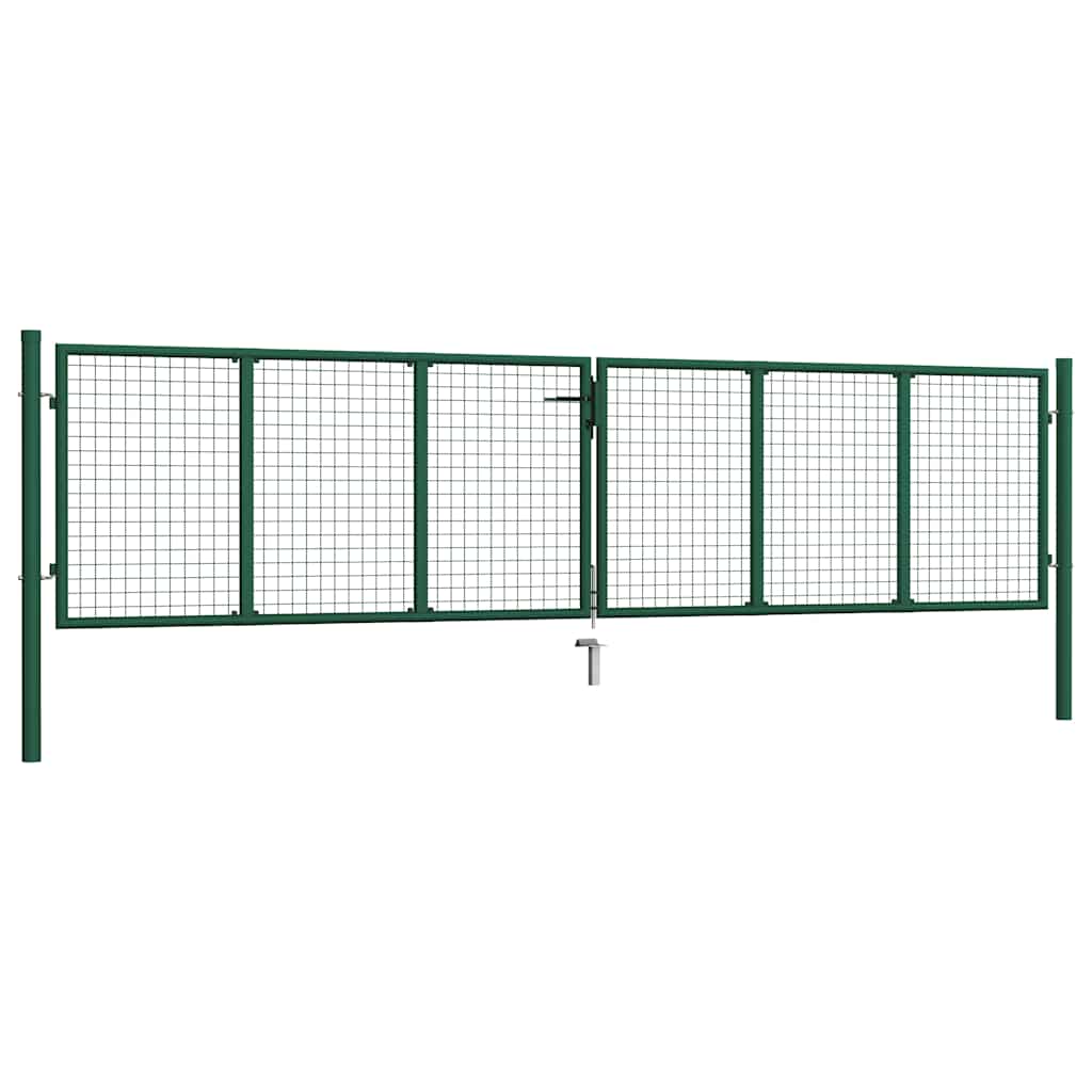 Mesh Garden Gate Steel 400x75 cm Green