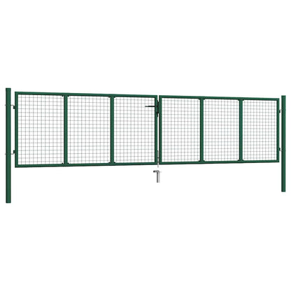 Mesh Garden Gate Steel 400x75 cm Green