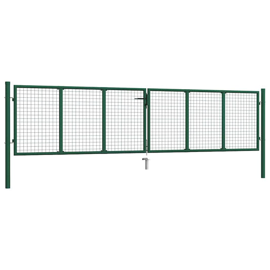 Mesh Garden Gate Steel 400x75 cm Green
