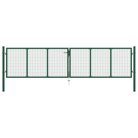 Mesh Garden Gate Steel 400x100 cm Green