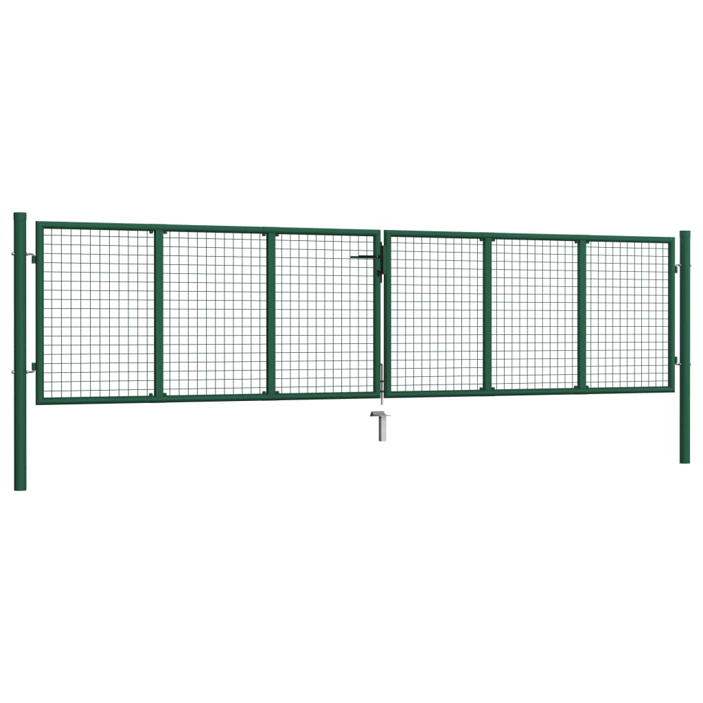 Mesh Garden Gate Steel 400x100 cm Green
