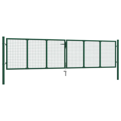 Mesh Garden Gate Steel 400x100 cm Green