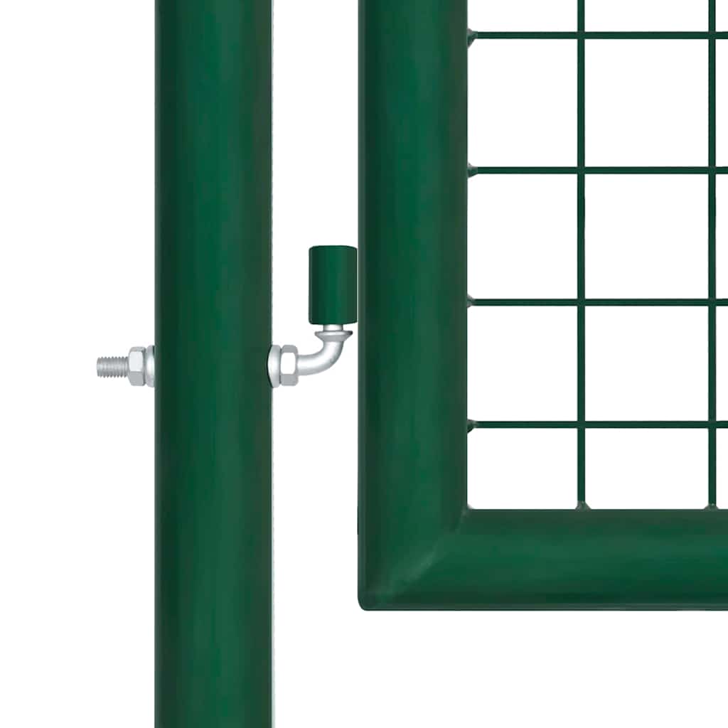 145748 vidaXL Mesh Garden Gate Steel 400x100 cm Green