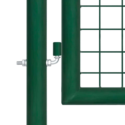 145748 vidaXL Mesh Garden Gate Steel 400x100 cm Green