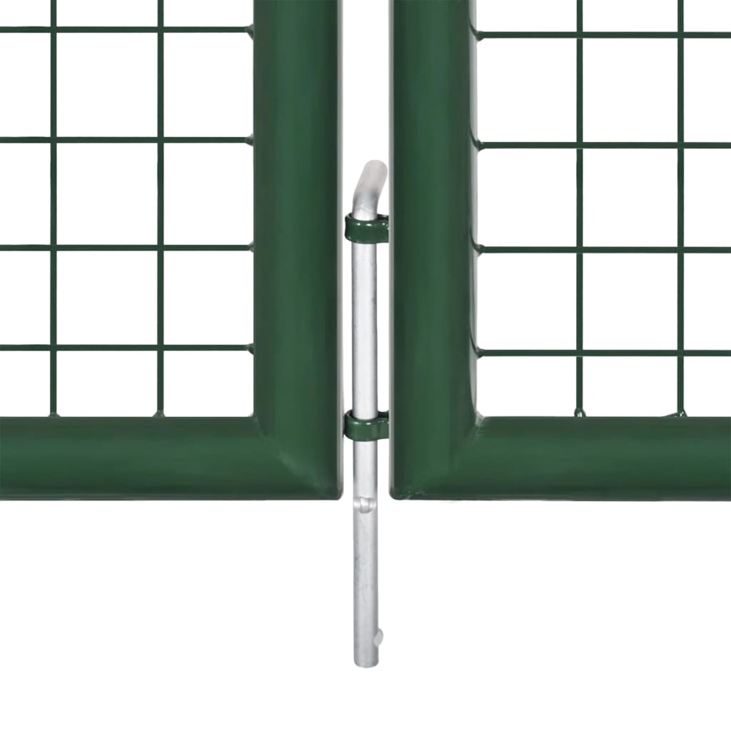 Mesh Garden Gate Steel 400x100 cm Green