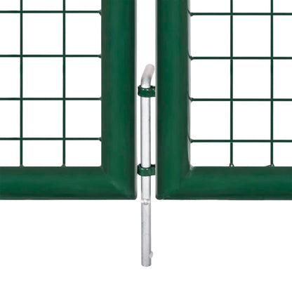 Mesh Garden Gate Steel 400x100 cm Green