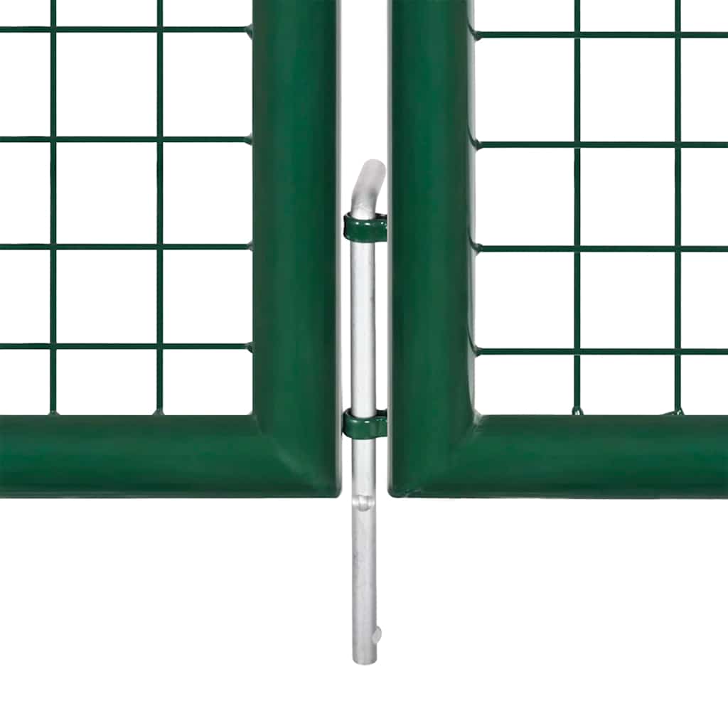 145748 vidaXL Mesh Garden Gate Steel 400x100 cm Green