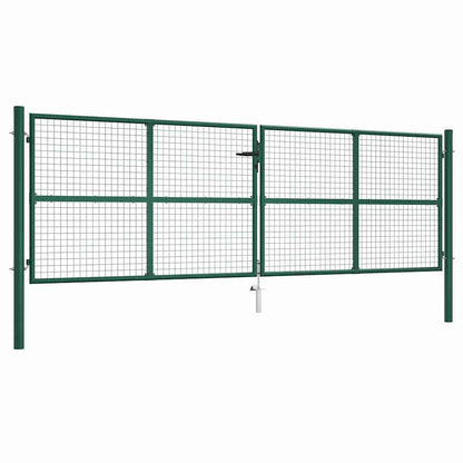 Mesh Garden Gate Steel 400x125 cm Green