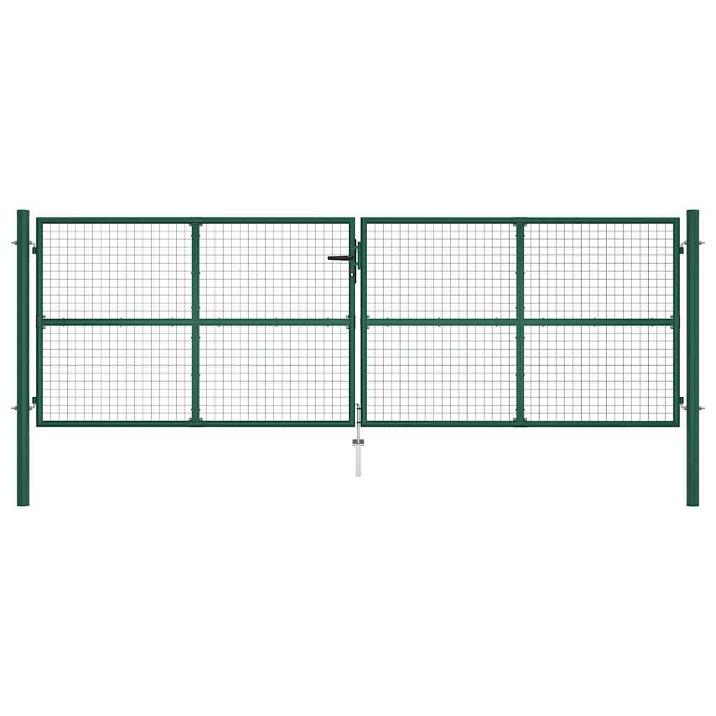 Mesh Garden Gate Steel 400x125 cm Green