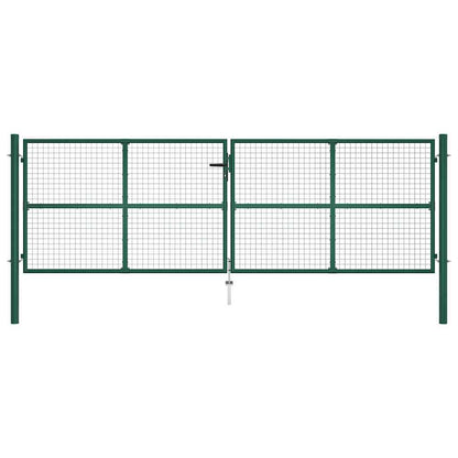 Mesh Garden Gate Steel 400x125 cm Green
