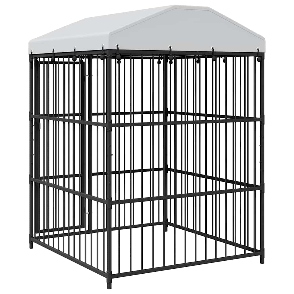 145760 vidaXL Outdoor Dog Kennel with Roof 150x150x210 cm