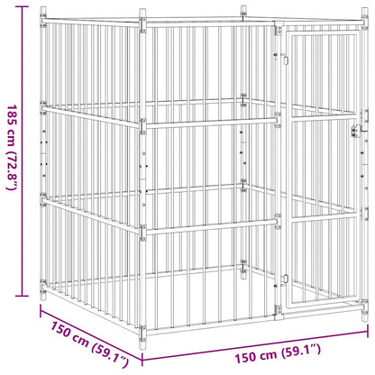 Outdoor Dog Kennel 150x150x185 cm