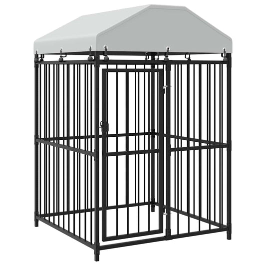 Dog Kennel | Black | Steel, fabric (100% polyethylene)