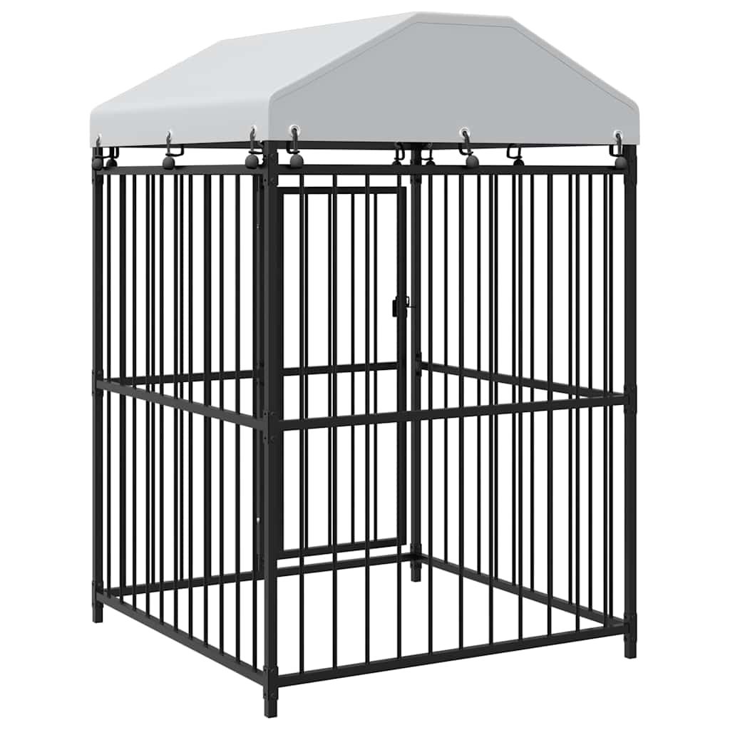 145762 vidaXL Outdoor Dog Kennel with Roof 120x120x150 cm