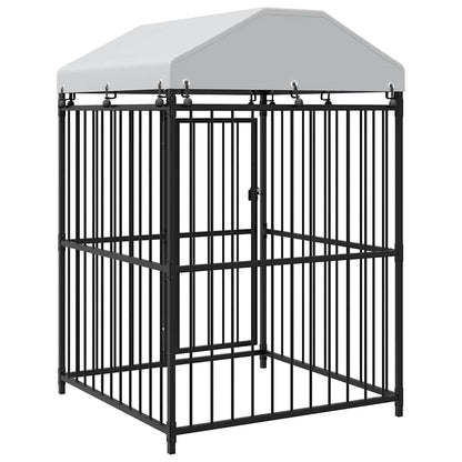 145762 vidaXL Outdoor Dog Kennel with Roof 120x120x150 cm