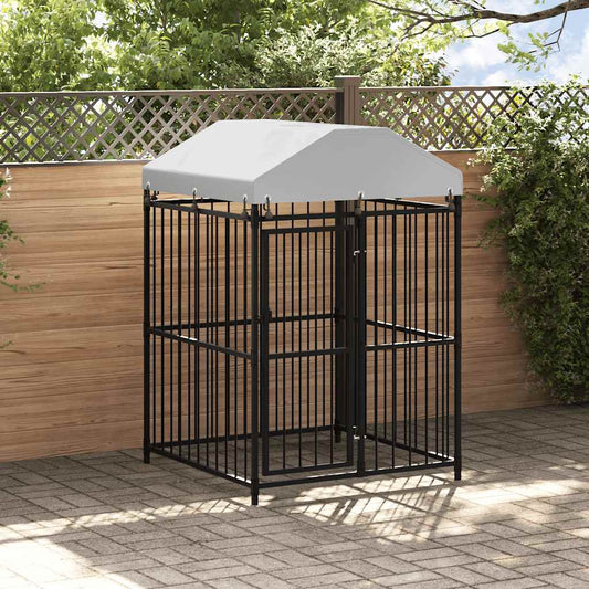 Dog Kennel | Black | Steel, fabric (100% polyethylene)