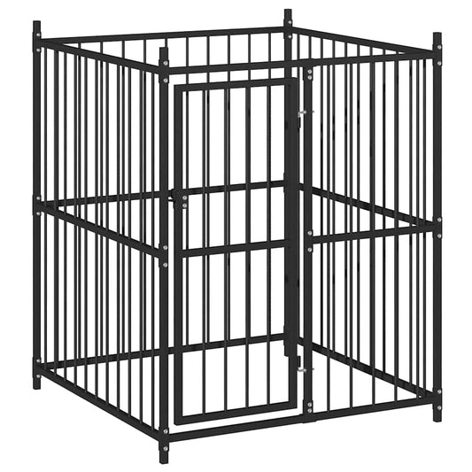 Dog Kennel | Black | Steel | Large | Durable | Dog Kennel | Rectangular