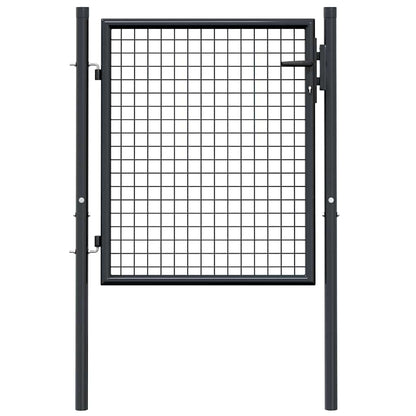 145771 vidaXL Mesh Garden Gate Galvanised Steel 100x75 cm Grey