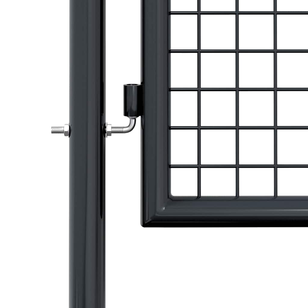 145771 vidaXL Mesh Garden Gate Galvanised Steel 100x75 cm Grey