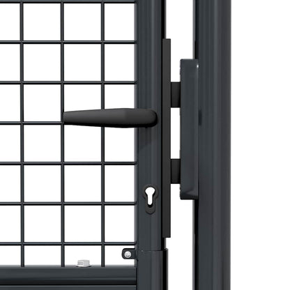 145771 vidaXL Mesh Garden Gate Galvanised Steel 100x75 cm Grey